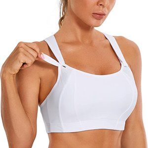 White racerback sports bra